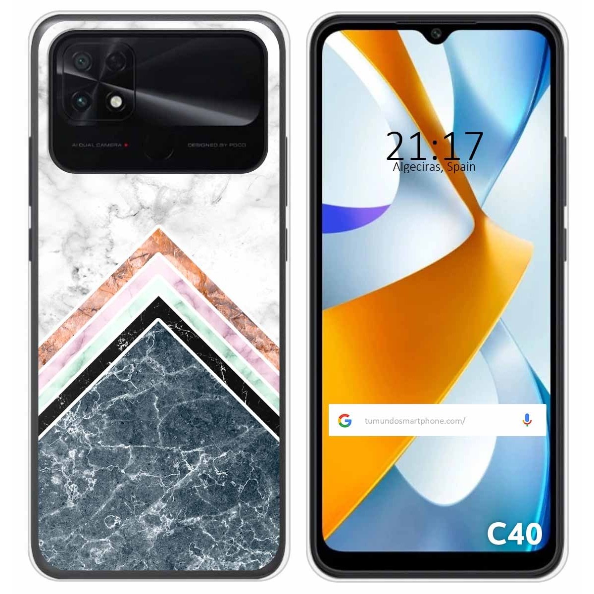 Funda Silicona para Xiaomi POCO C40 diseño Mármol 05 Dibujos