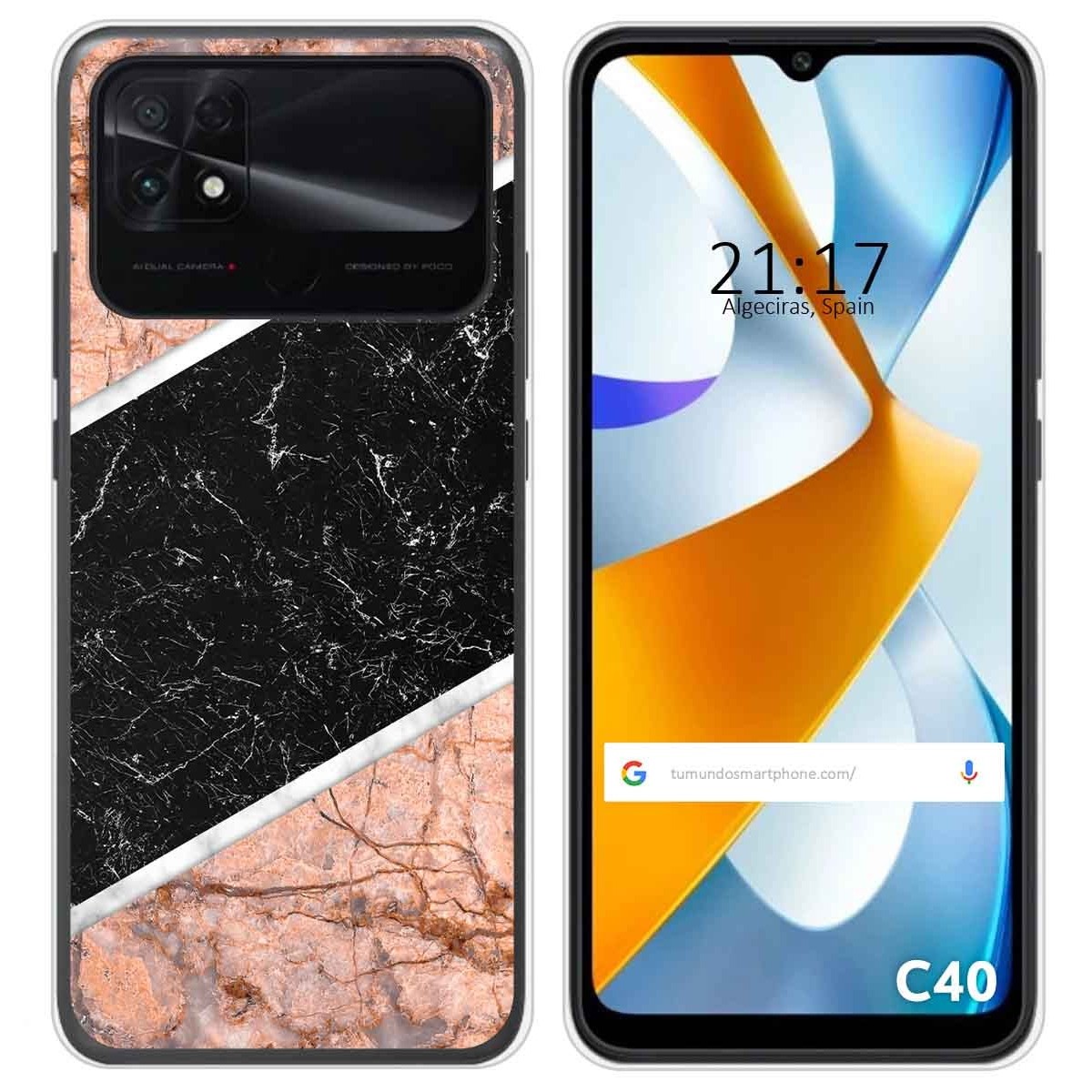 Funda Silicona para Xiaomi POCO C40 diseño Mármol 07 Dibujos