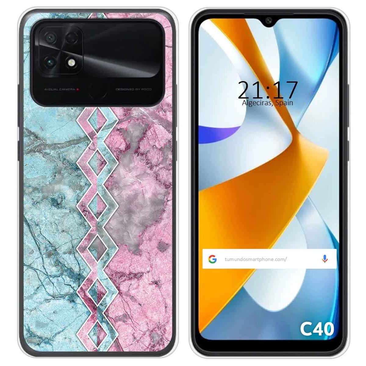 Funda Silicona para Xiaomi POCO C40 diseño Mármol 08 Dibujos