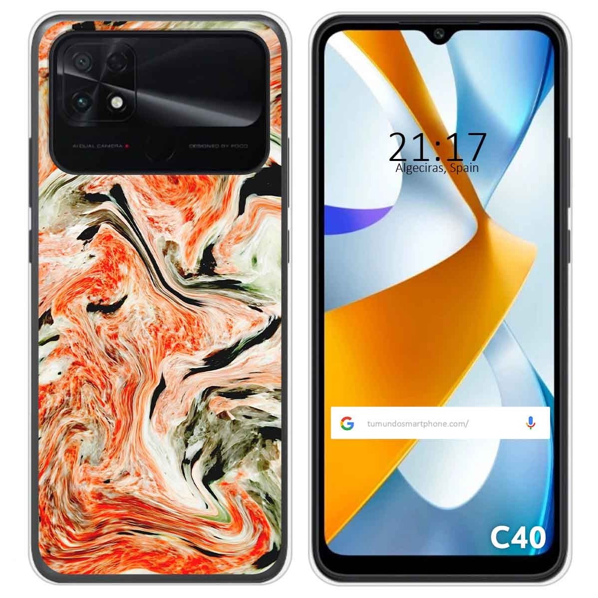 Funda Silicona para Xiaomi POCO C40 diseño Mármol 12 Dibujos