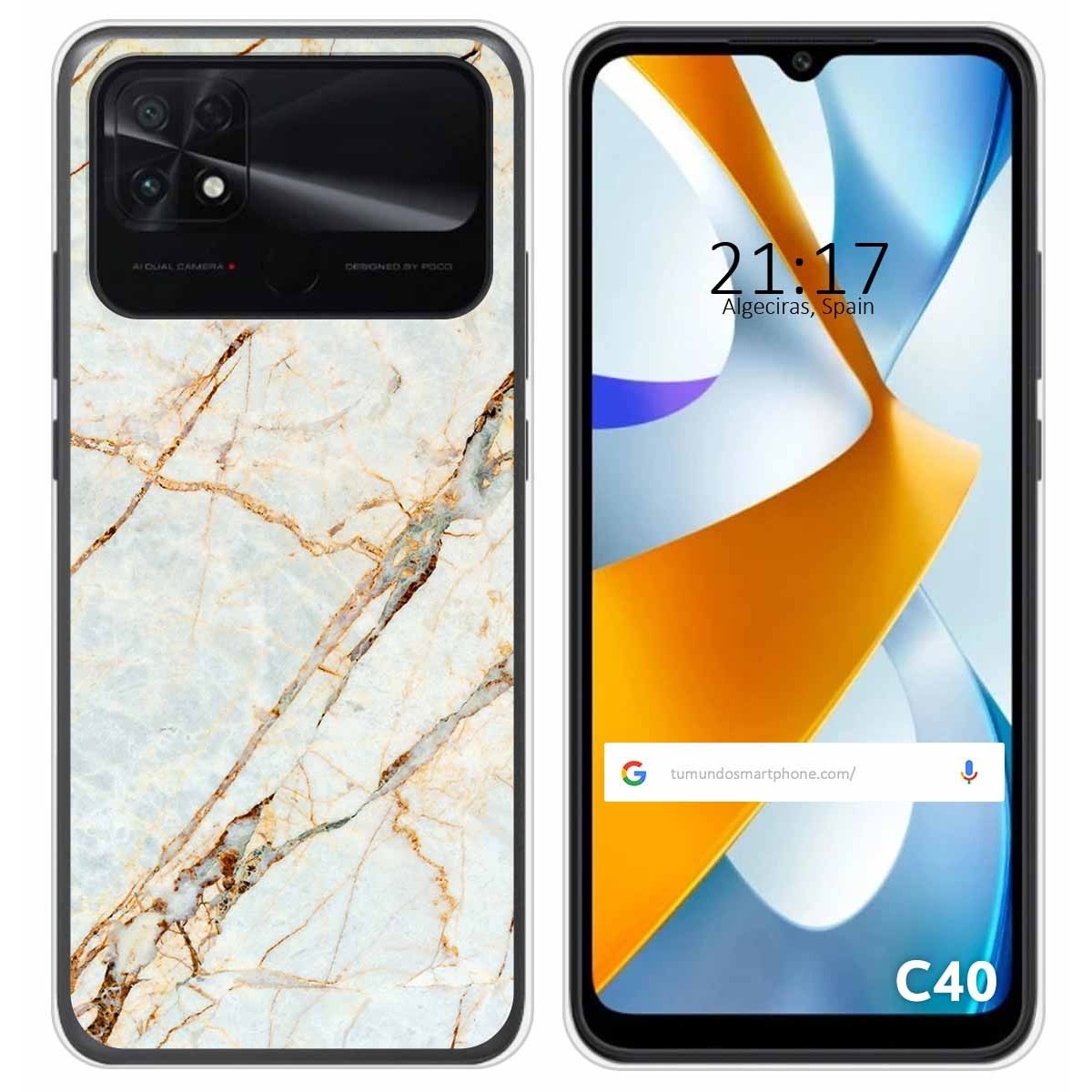 Funda Silicona para Xiaomi POCO C40 diseño Mármol 13 Dibujos