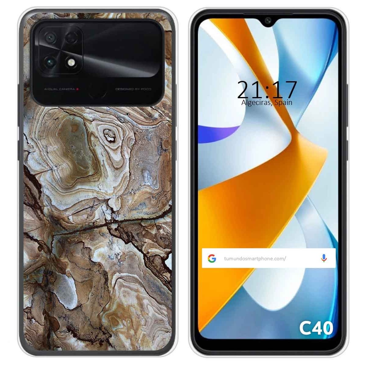 Funda Silicona para Xiaomi POCO C40 diseño Mármol 14 Dibujos