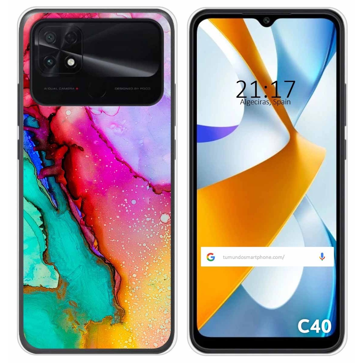 Funda Silicona para Xiaomi POCO C40 diseño Mármol 15 Dibujos