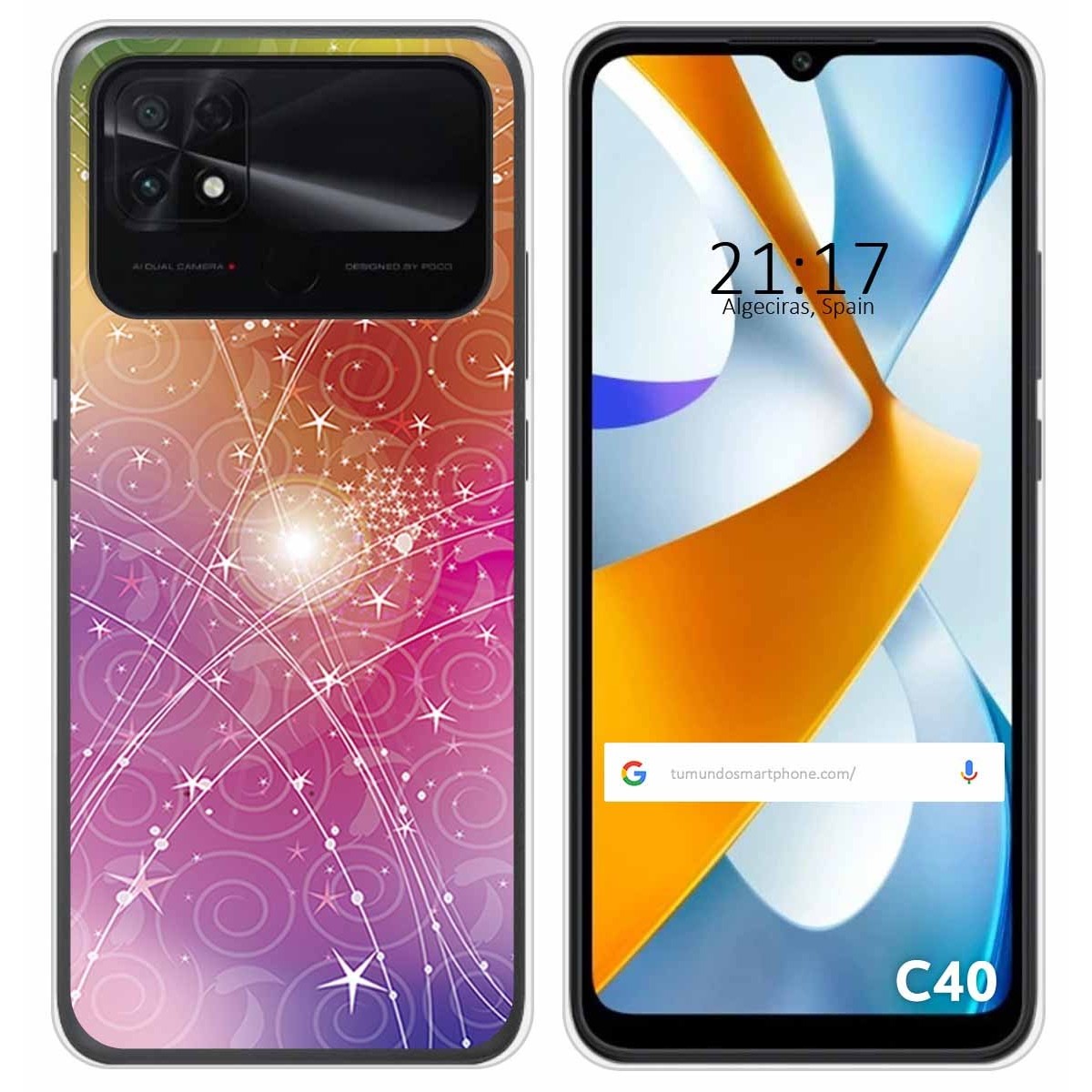 Funda Silicona para Xiaomi POCO C40 diseño Abstracto Dibujos