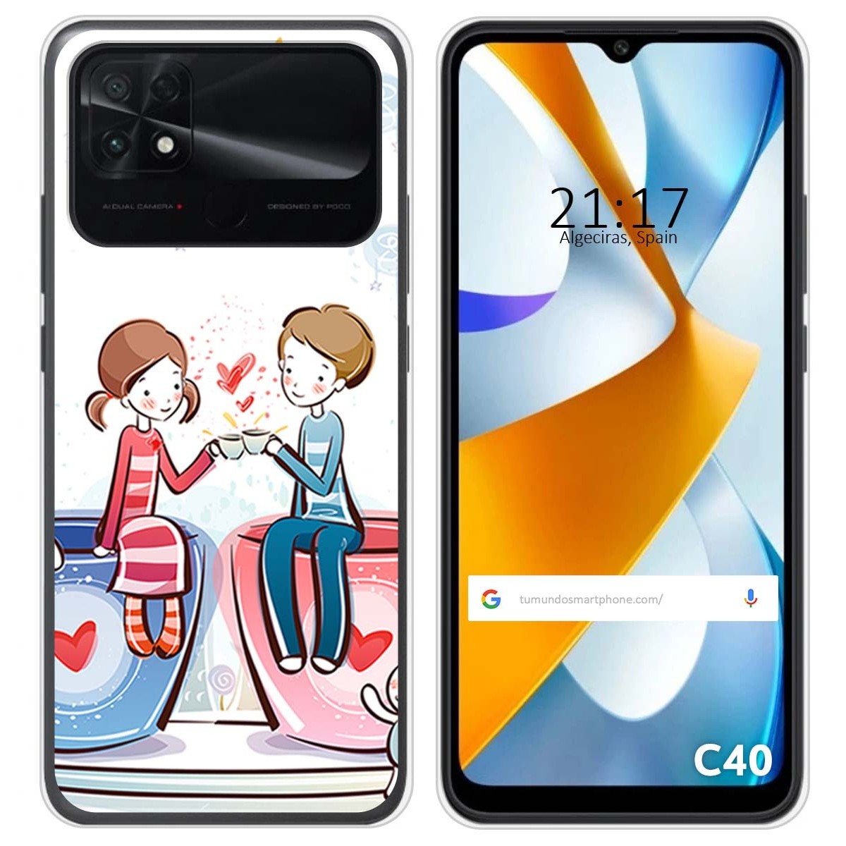 Funda Silicona para Xiaomi POCO C40 diseño Café Dibujos