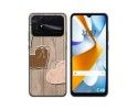 Funda Silicona para Xiaomi POCO C40 diseño Corazones Madera Dibujos