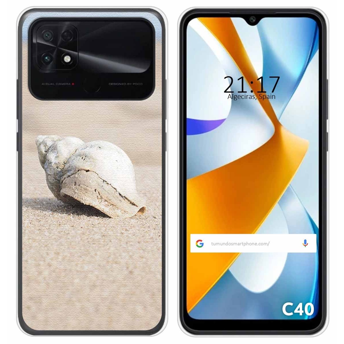 Funda Silicona para Xiaomi POCO C40 diseño Concha Dibujos