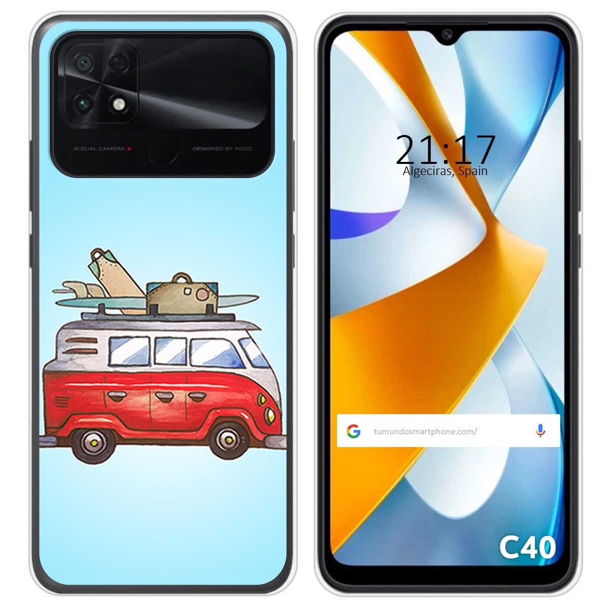 Funda Silicona para Xiaomi POCO C40 diseño Furgoneta Dibujos