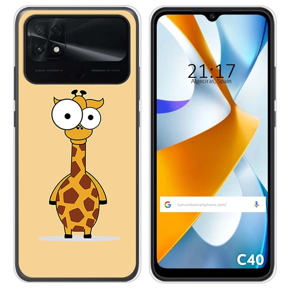 Funda Silicona para Xiaomi POCO C40 diseño Jirafa Dibujos