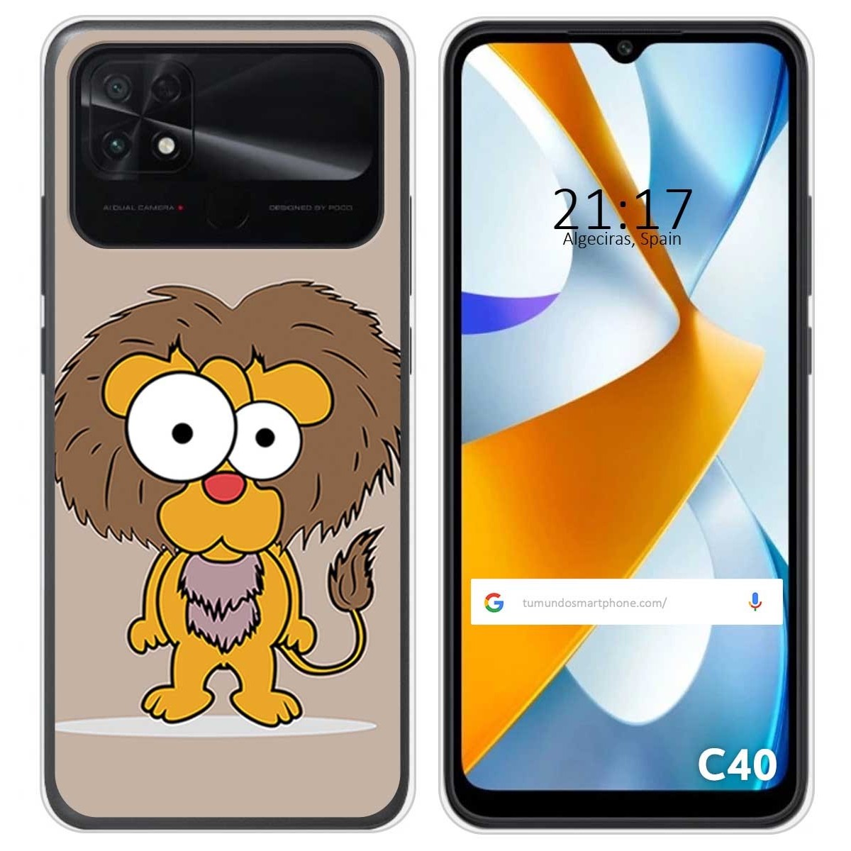 Funda Silicona para Xiaomi POCO C40 diseño Leon Dibujos