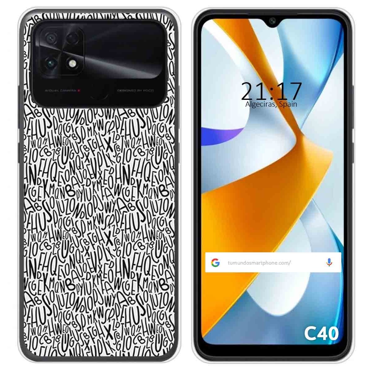 Funda Silicona para Xiaomi POCO C40 diseño Letras Dibujos