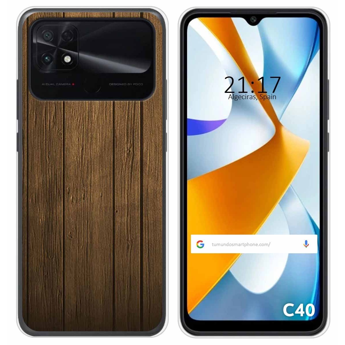 Funda Silicona para Xiaomi POCO C40 diseño Madera Dibujos