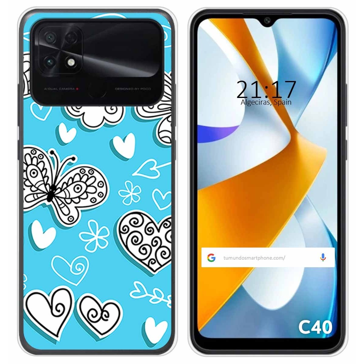 Funda Silicona para Xiaomi POCO C40 diseño Mariposas Dibujos