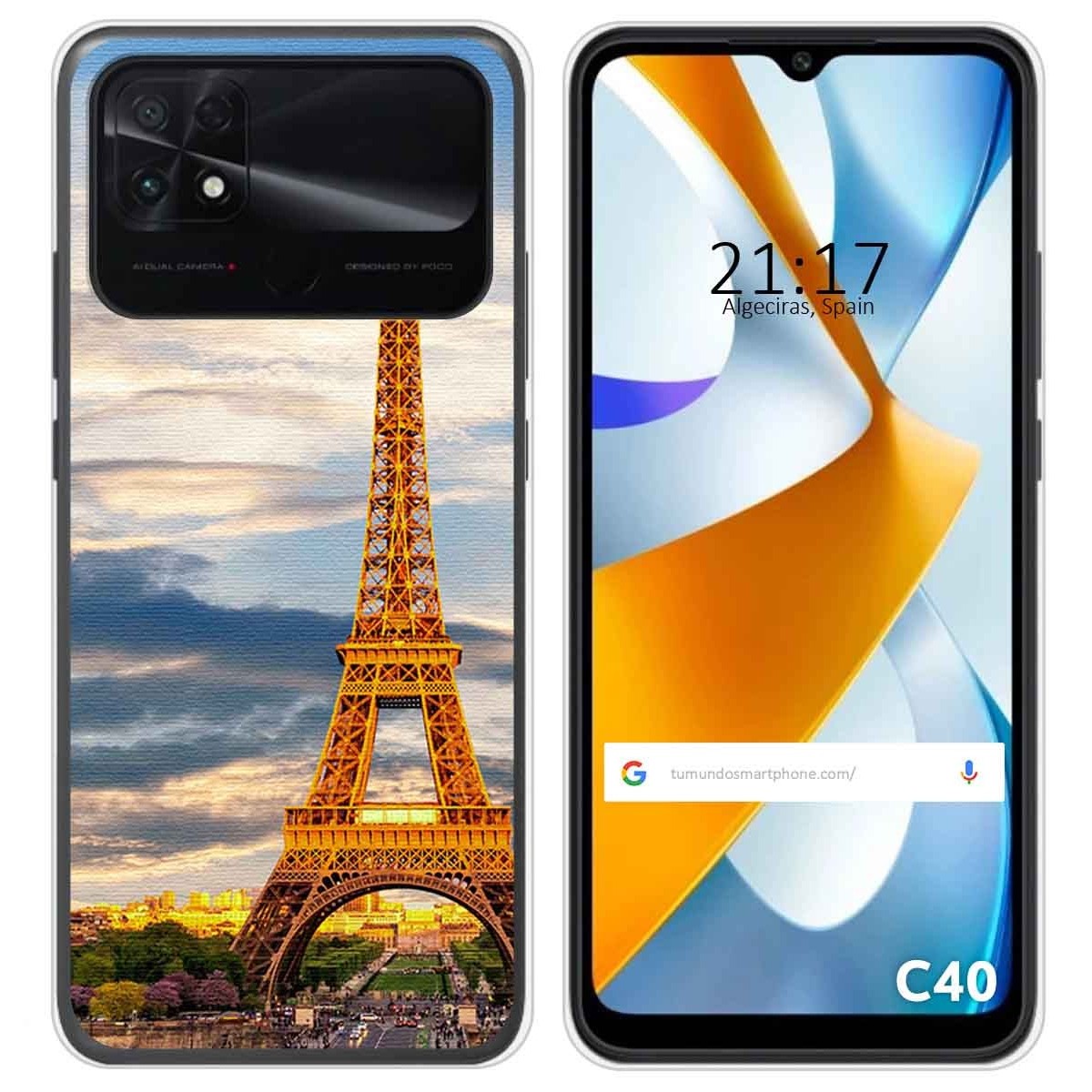 Funda Silicona para Xiaomi POCO C40 diseño Paris Dibujos