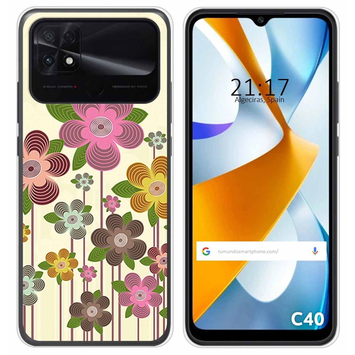 Funda Silicona para Xiaomi POCO C40 diseño Primavera En Flor Dibujos