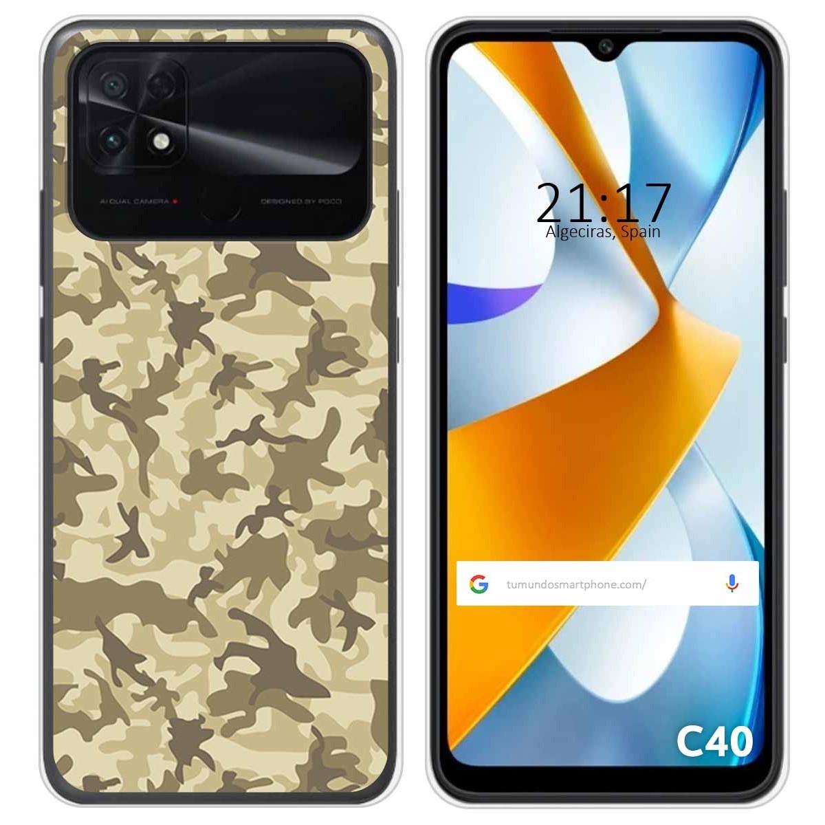 Funda Silicona para Xiaomi POCO C40 diseño Sand Camuflaje Dibujos
