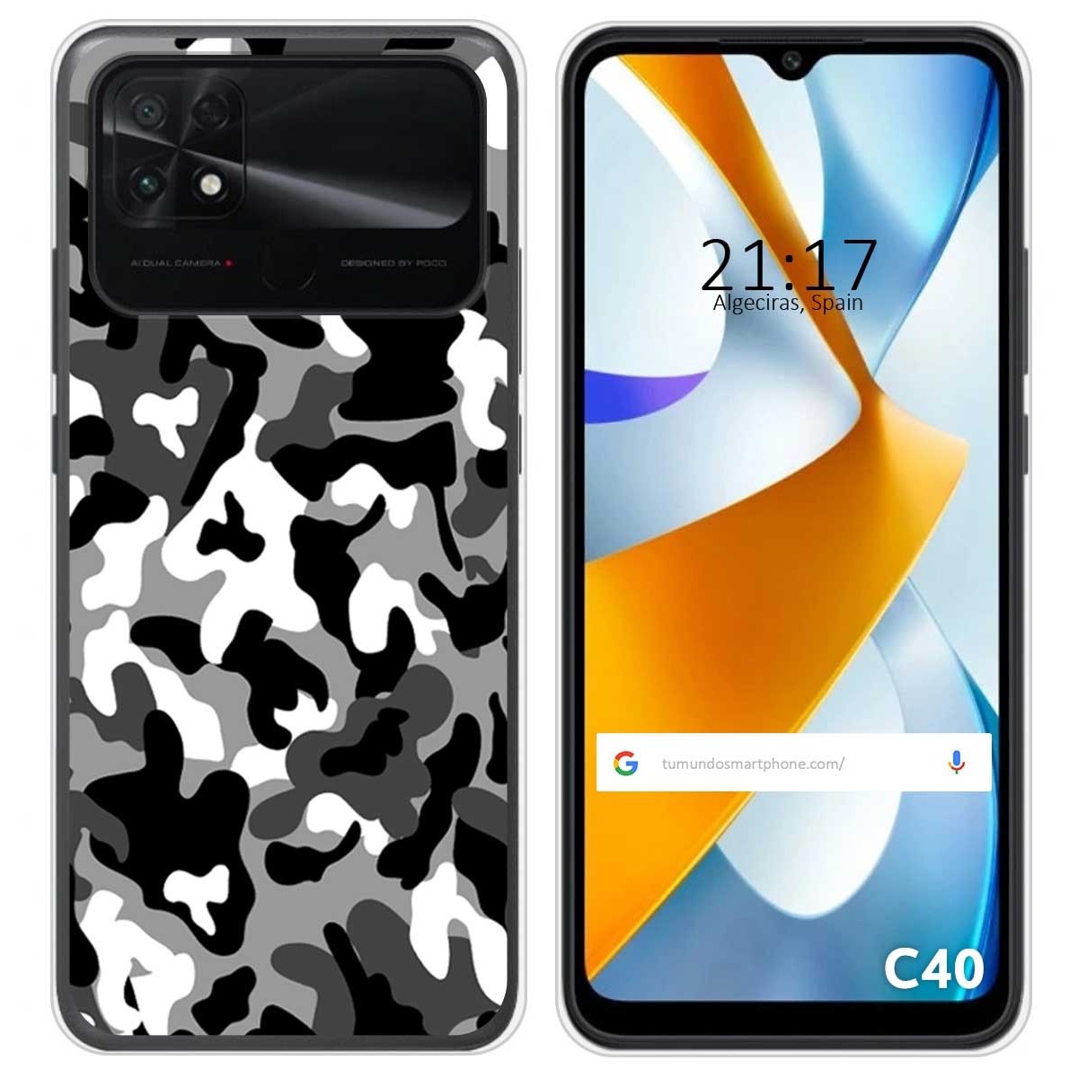 Funda Silicona para Xiaomi POCO C40 diseño Snow Camuflaje Dibujos