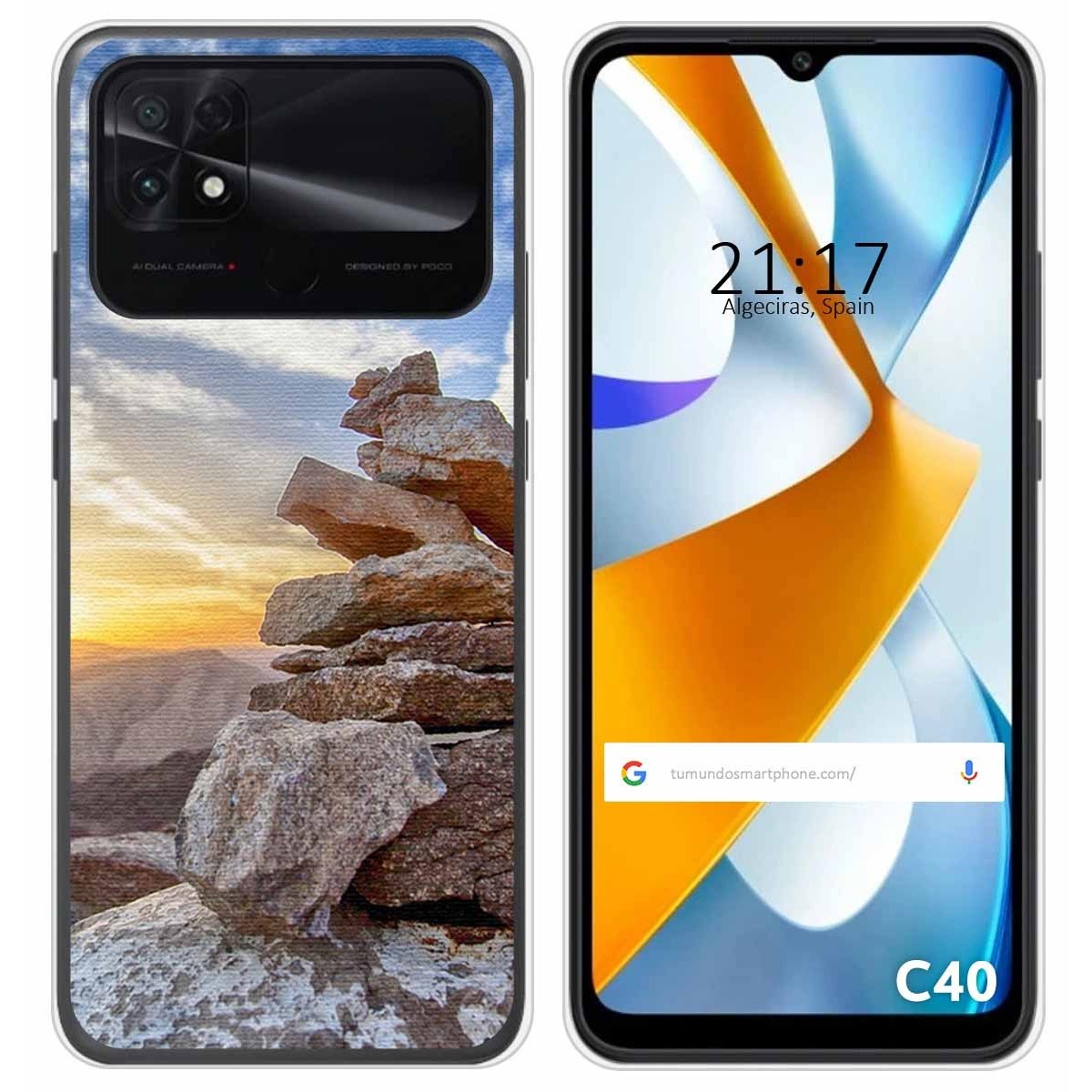 Funda Silicona para Xiaomi POCO C40 diseño Sunset Dibujos