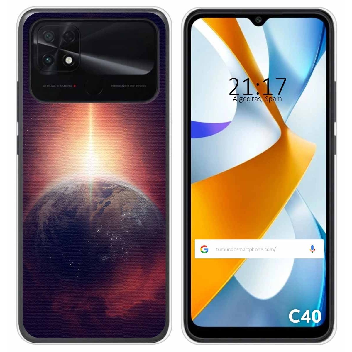 Funda Silicona para Xiaomi POCO C40 diseño Tierra Dibujos