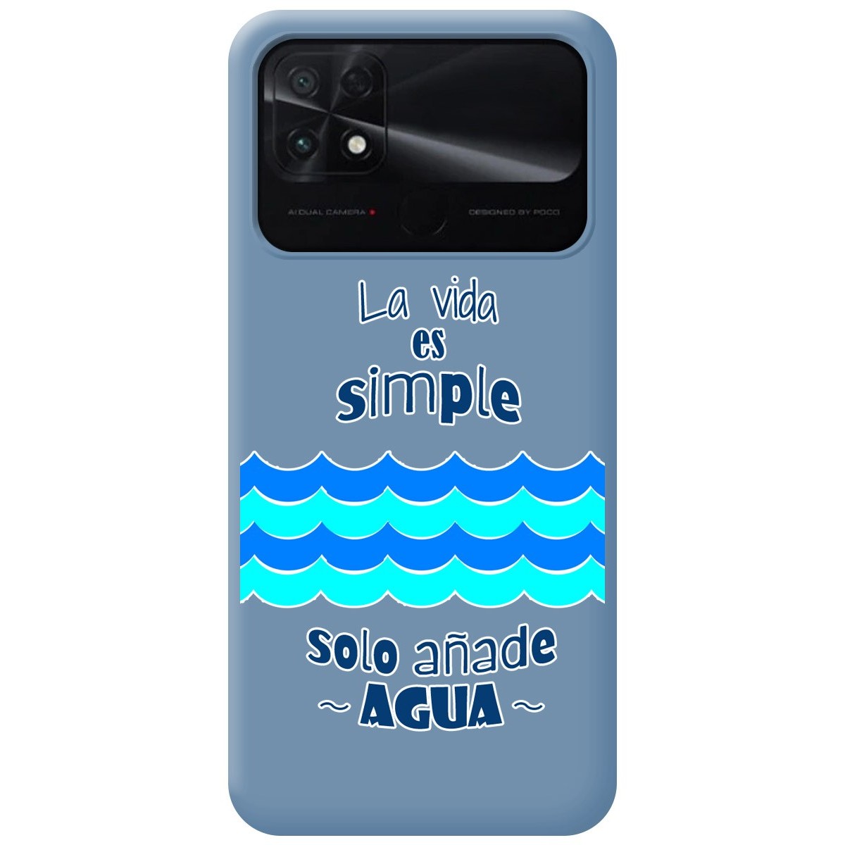 Funda Silicona Líquida Azul para Xiaomi POCO C40 diseño Agua Dibujos