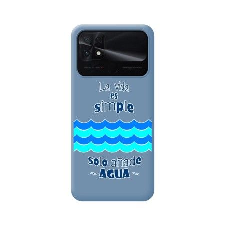 Funda Silicona Líquida Azul para Xiaomi POCO C40 diseño Agua Dibujos