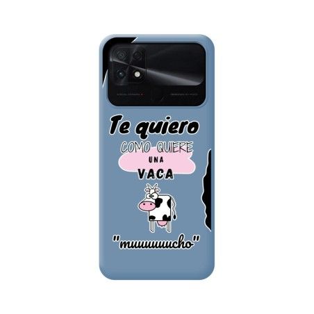 Funda Silicona Líquida Azul para Xiaomi POCO C40 diseño Vaca Dibujos