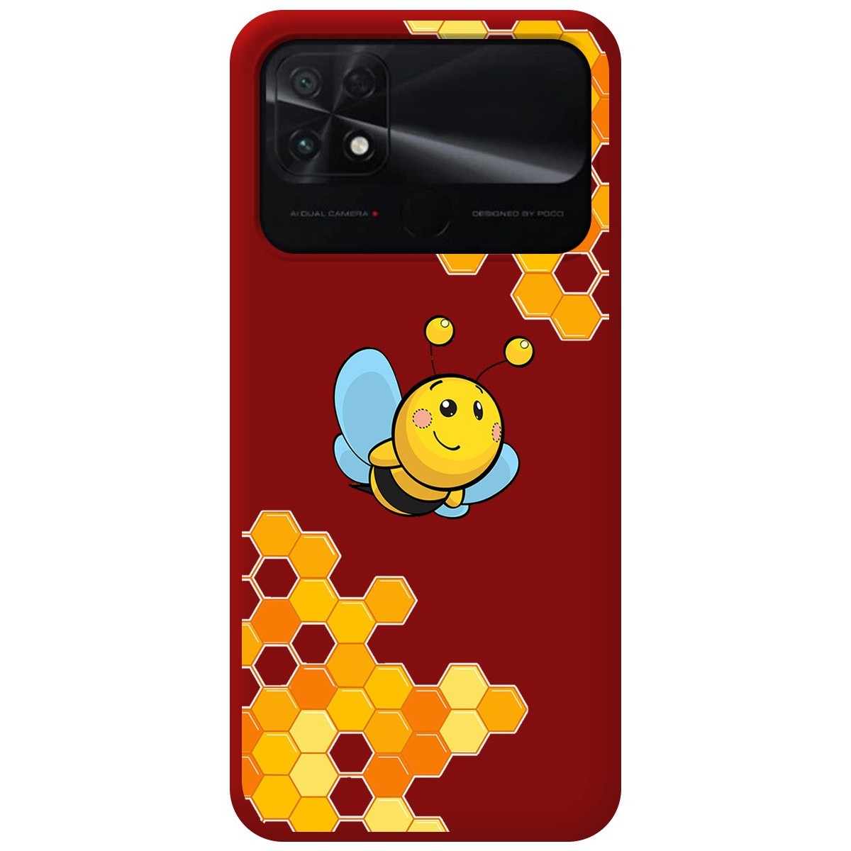 Funda Silicona Líquida Roja para Xiaomi POCO C40 diseño Abeja Dibujos