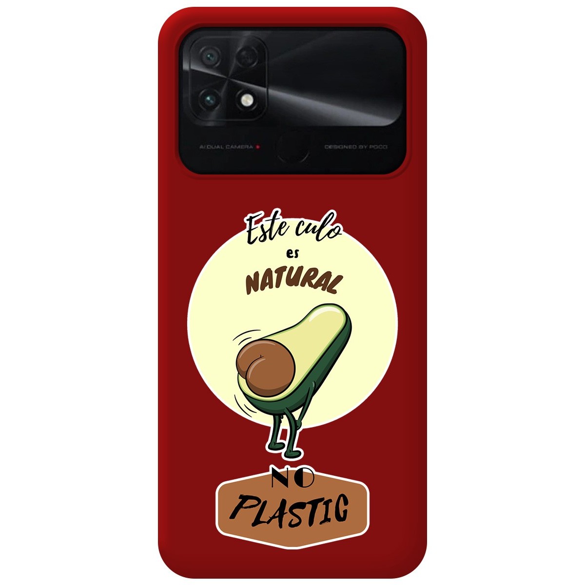 Funda Silicona Líquida Roja para Xiaomi POCO C40 diseño Culo Natural Dibujos