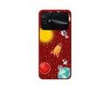 Funda Silicona Líquida Roja para Xiaomi POCO C40 diseño Espacio Dibujos