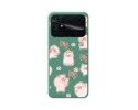 Funda Silicona Líquida Verde para Xiaomi POCO C40 diseño Cerdos Dibujos