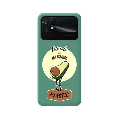 Funda Silicona Líquida Verde para Xiaomi POCO C40 diseño Culo Natural Dibujos