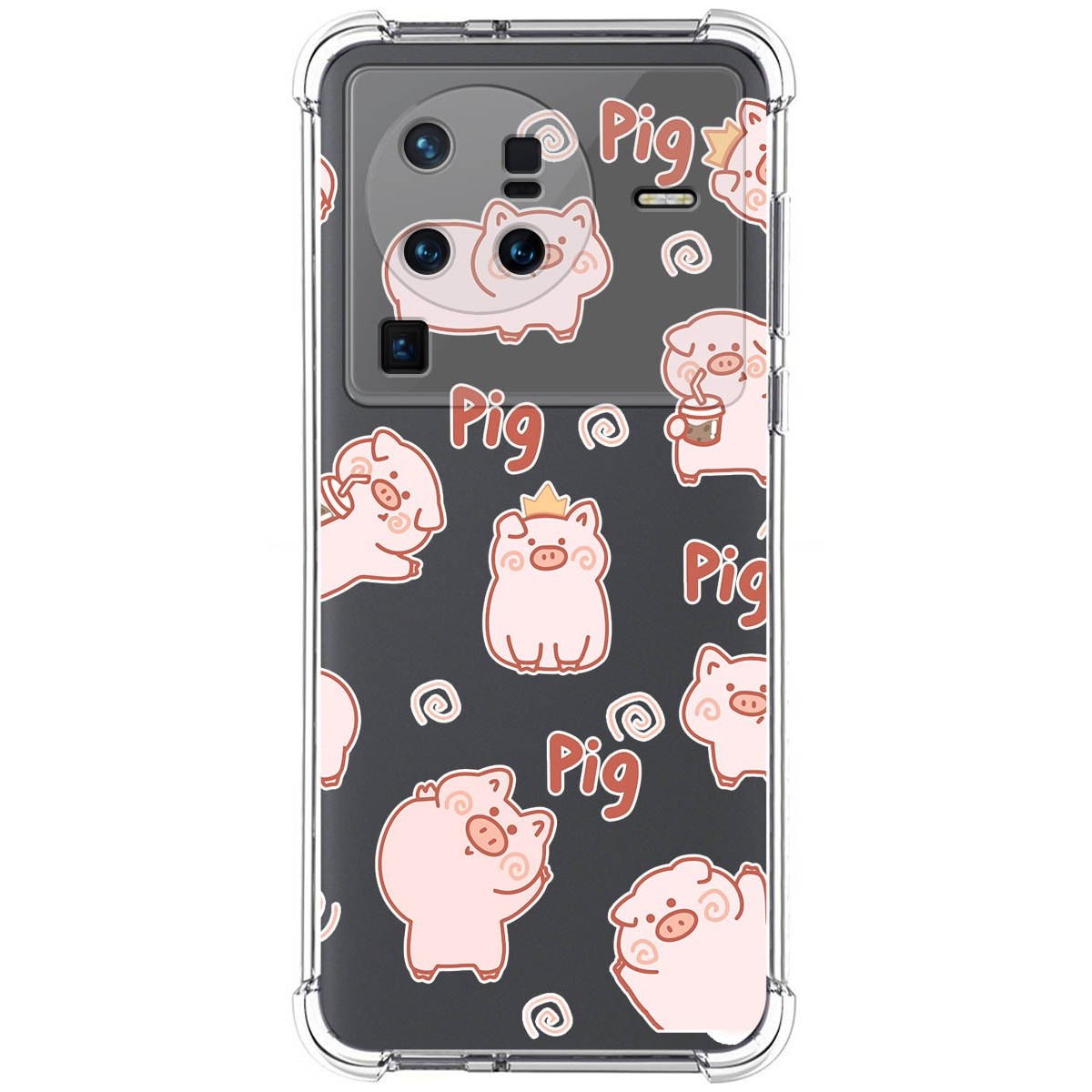 Funda Silicona Antigolpes para Vivo X80 Pro 5G diseño Cerdos Dibujos