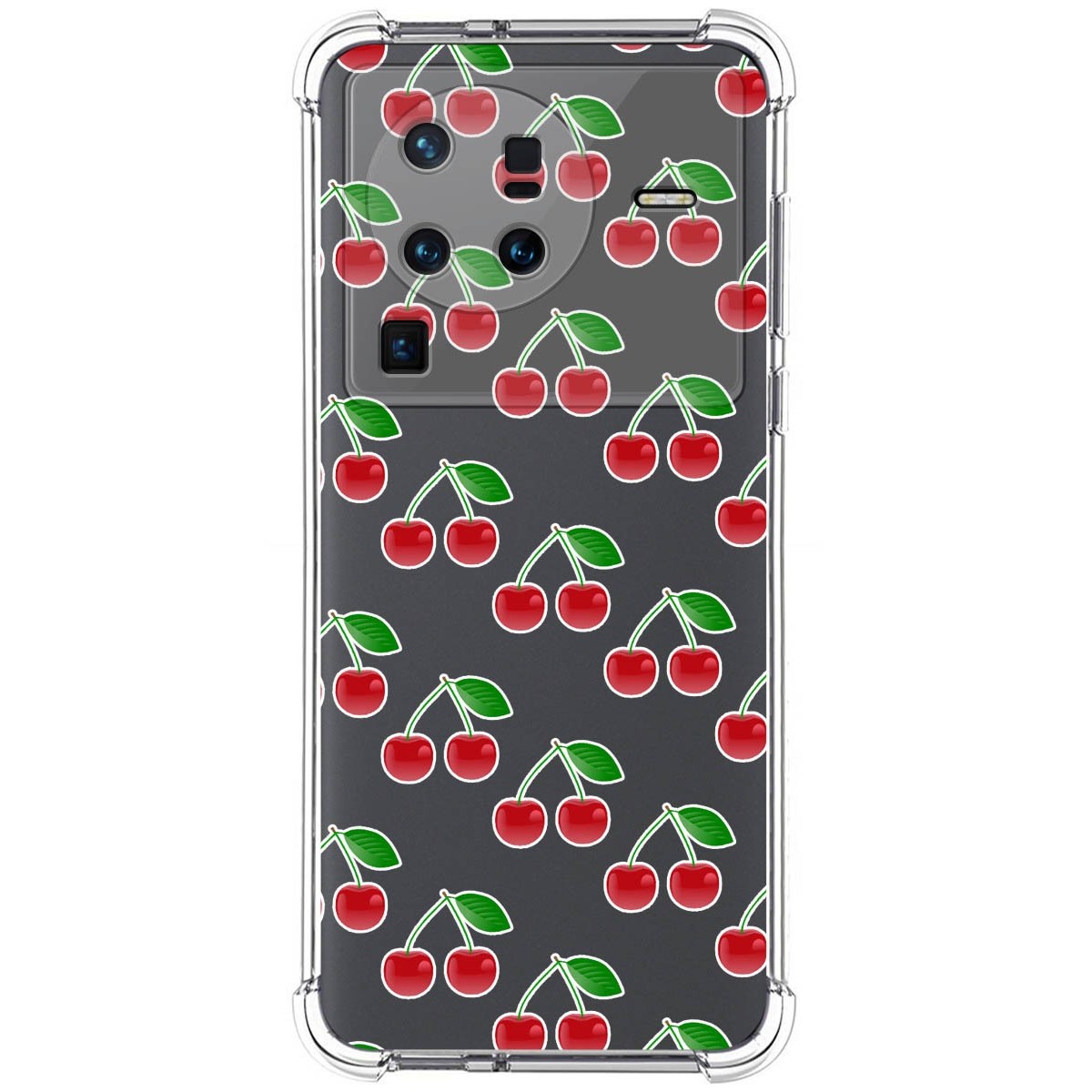 Funda Silicona Antigolpes para Vivo X80 Pro 5G diseño Cerezas Dibujos