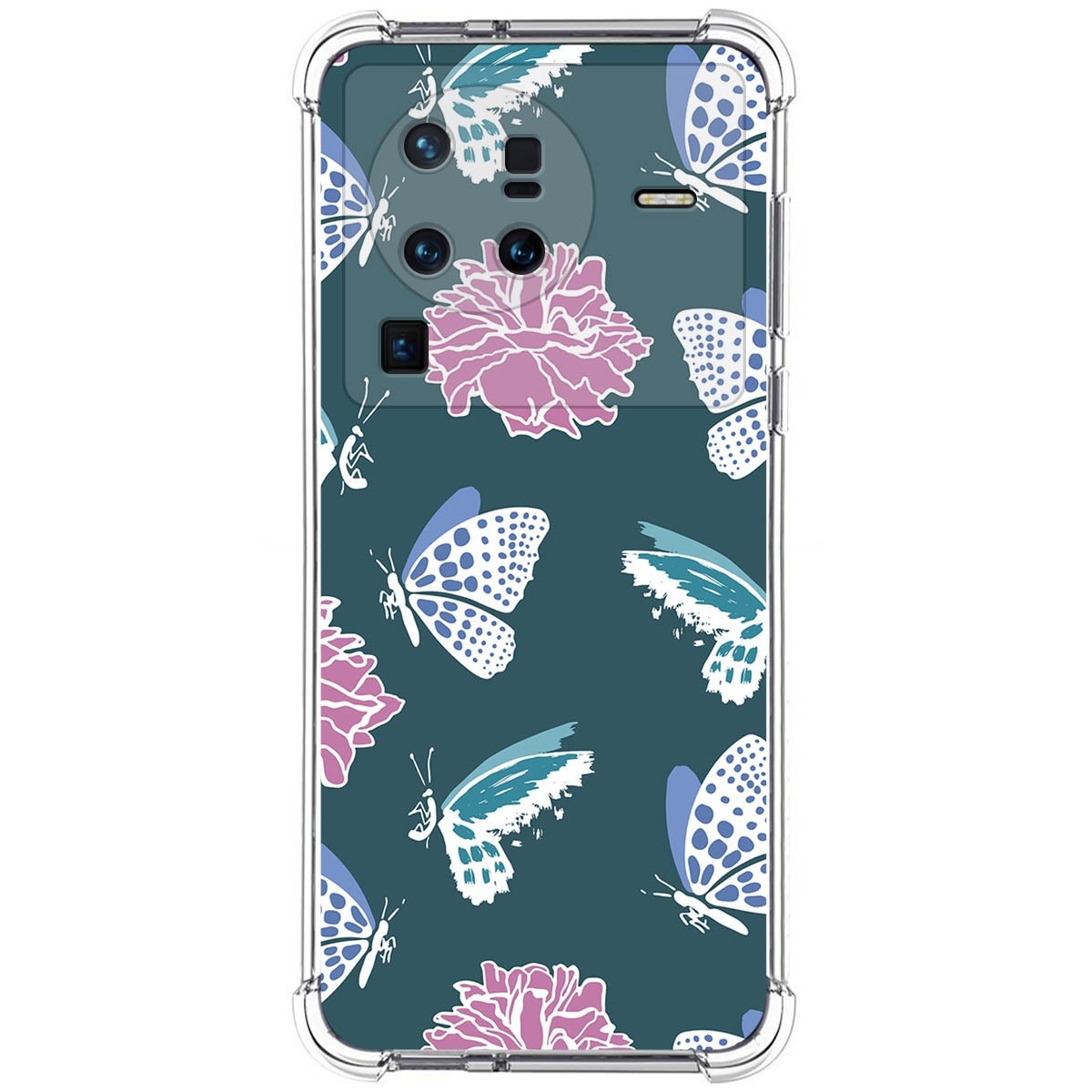 Funda Silicona Antigolpes para Vivo X80 Pro 5G diseño Flores 10 Dibujos