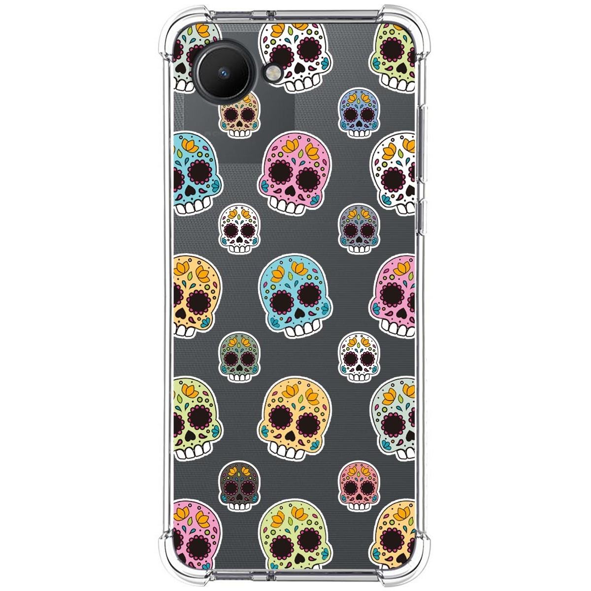 Funda Silicona Antigolpes para Realme C30 diseño Catrina Dibujos