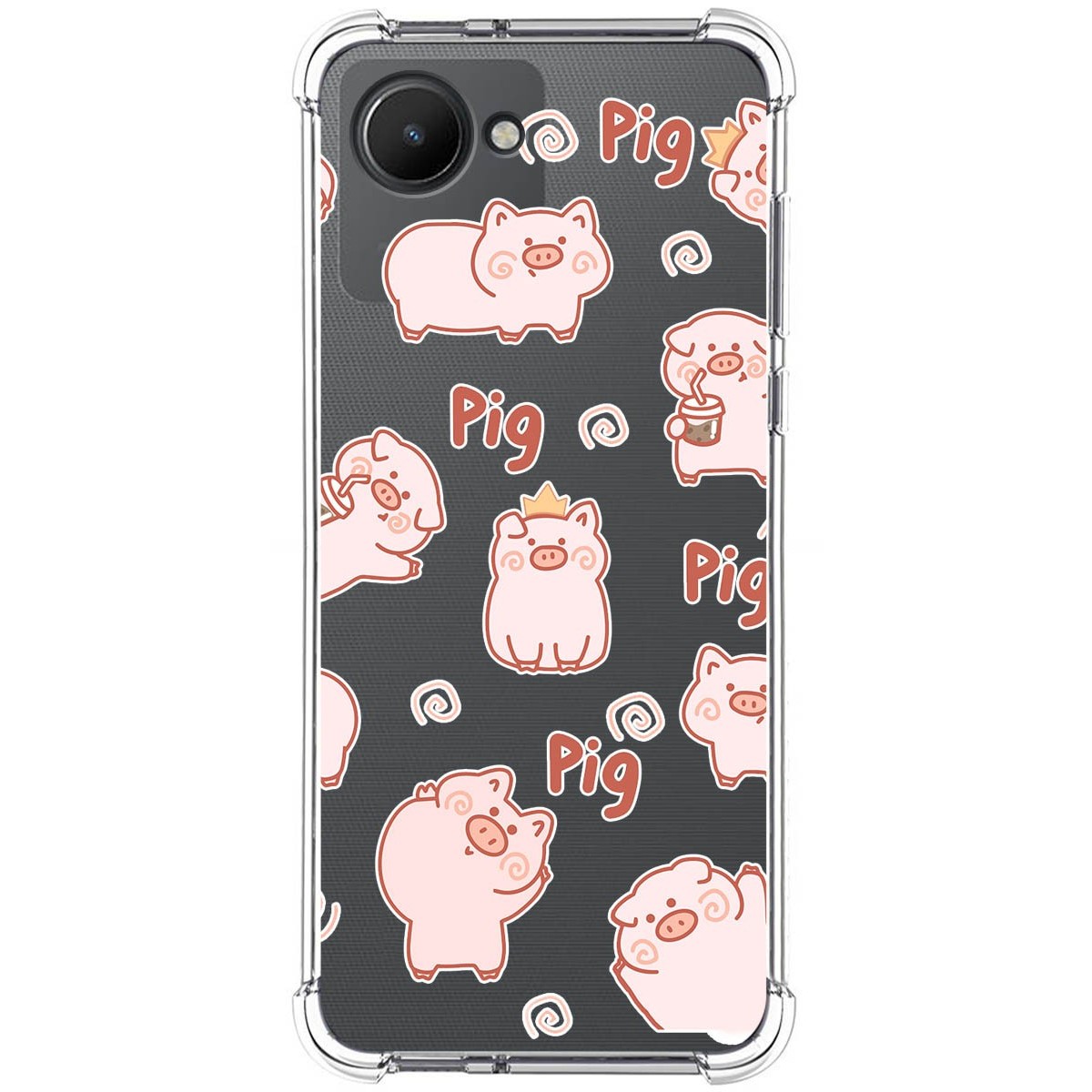 Funda Silicona Antigolpes para Realme C30 diseño Cerdos Dibujos