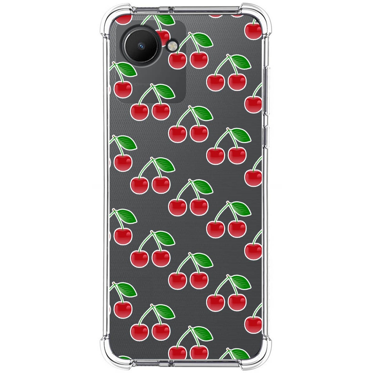Funda Silicona Antigolpes para Realme C30 diseño Cerezas Dibujos
