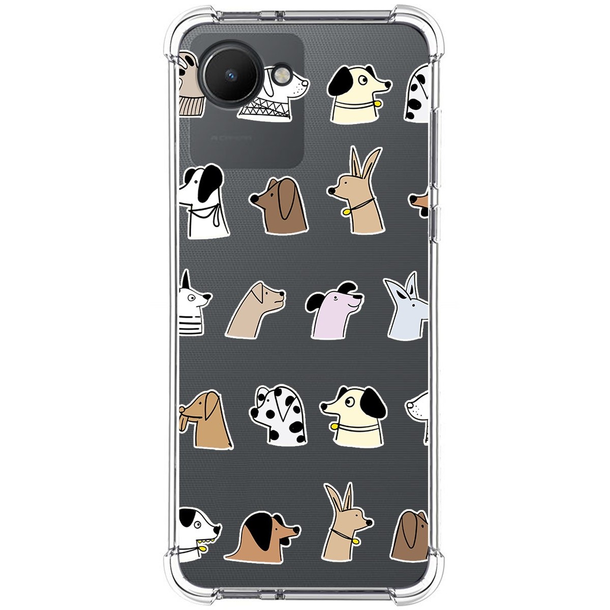 Funda Silicona Antigolpes para Realme C30 diseño Perros Dibujos