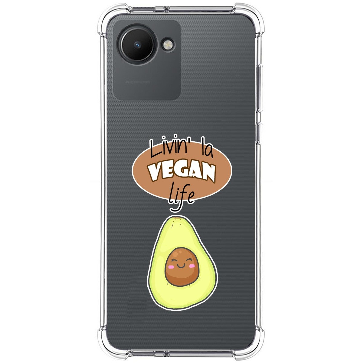 Funda Silicona Antigolpes para Realme C30 diseño Vegan Life Dibujos