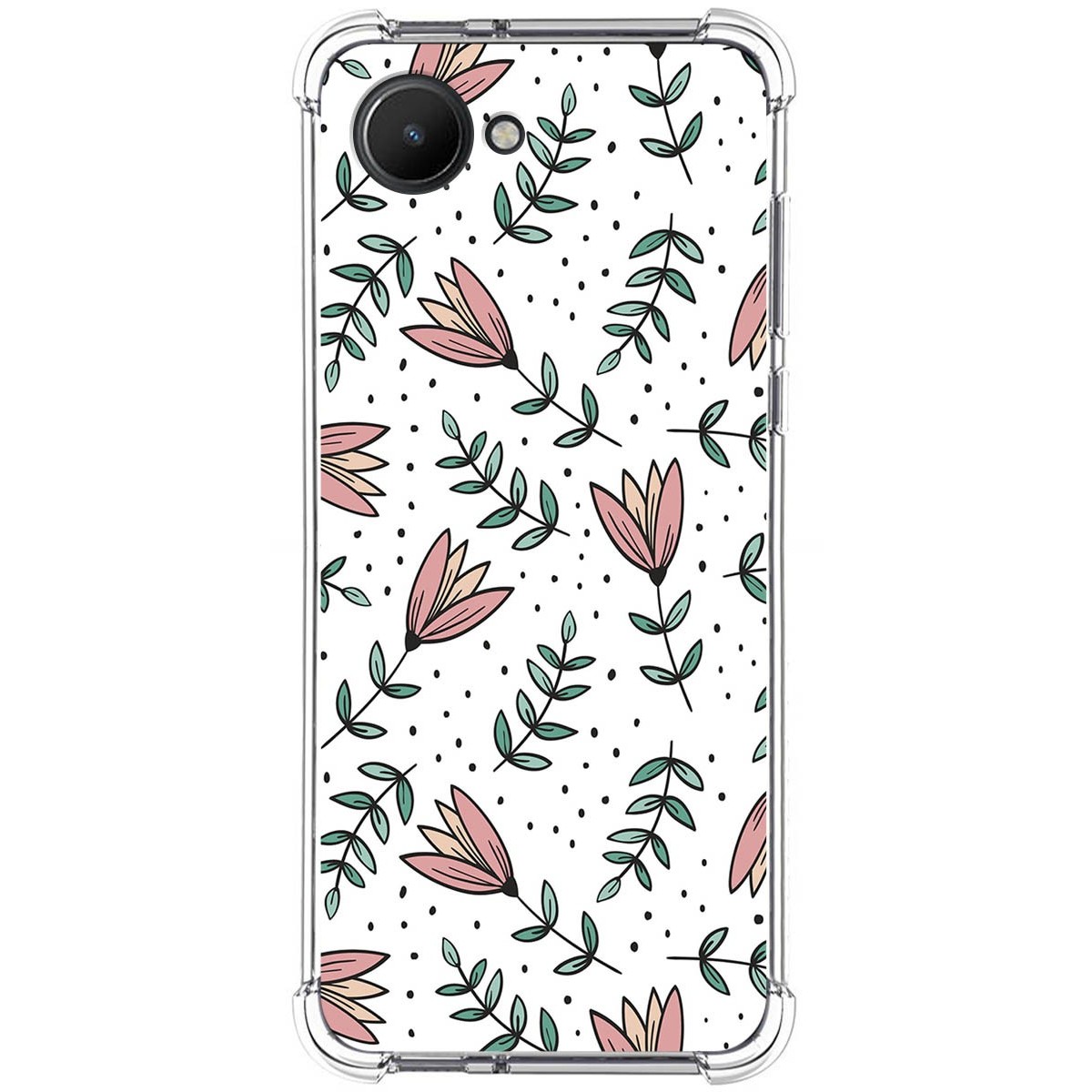 Funda Silicona Antigolpes para Realme C30 diseño Flores 01 Dibujos