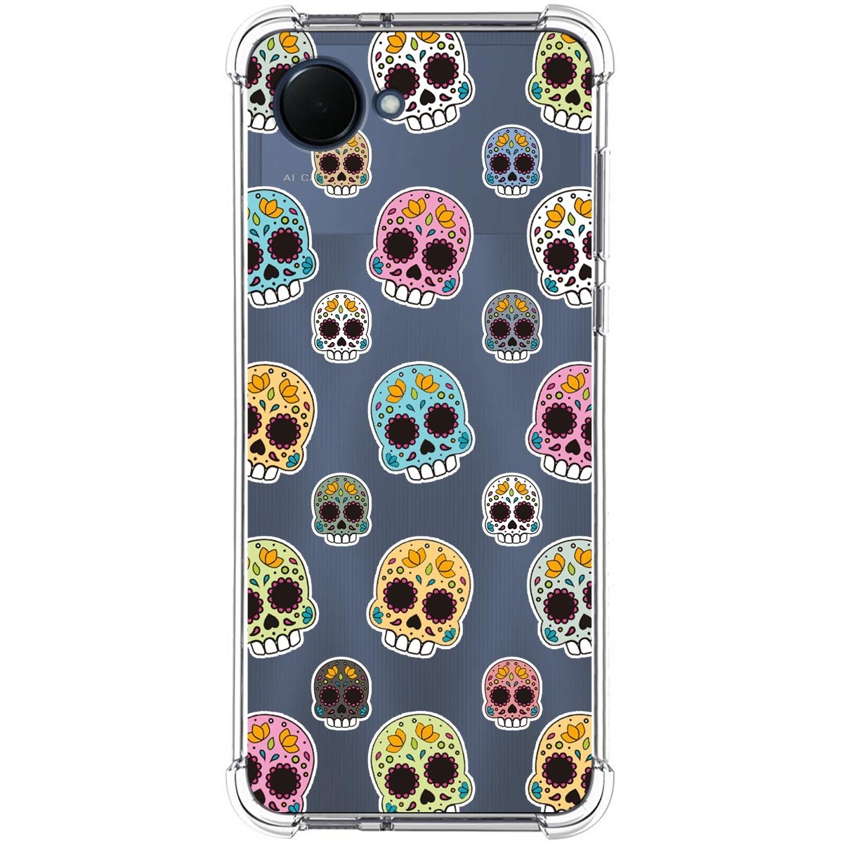 Funda Silicona Antigolpes para Realme Narzo 50i Prime diseño Catrina Dibujos