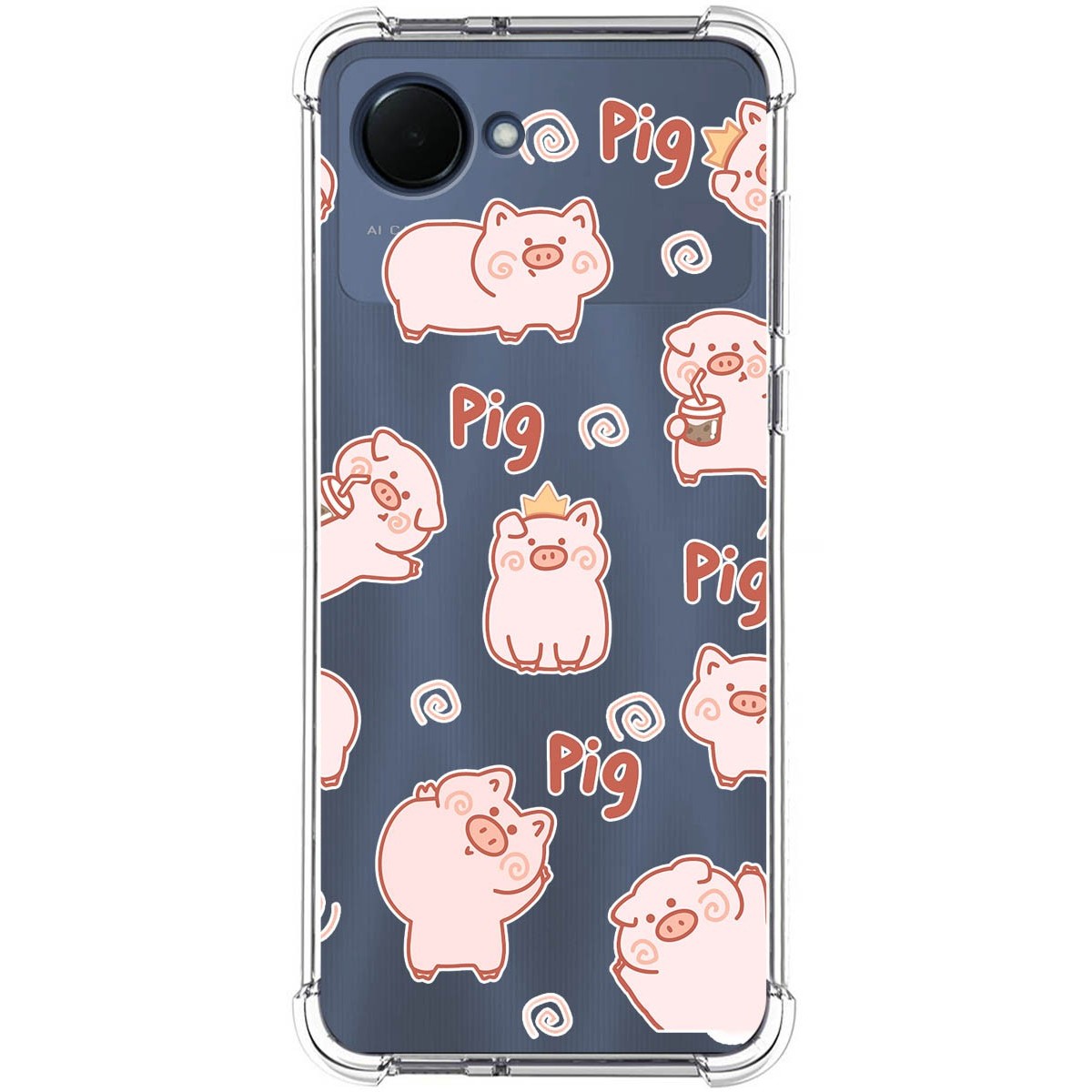 Funda Silicona Antigolpes para Realme Narzo 50i Prime diseño Cerdos Dibujos