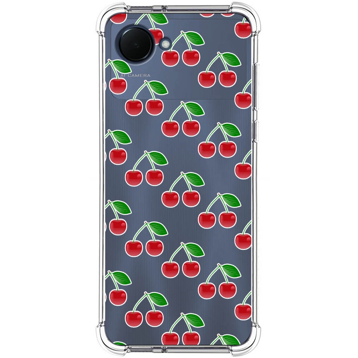 Funda Silicona Antigolpes para Realme Narzo 50i Prime diseño Cerezas Dibujos