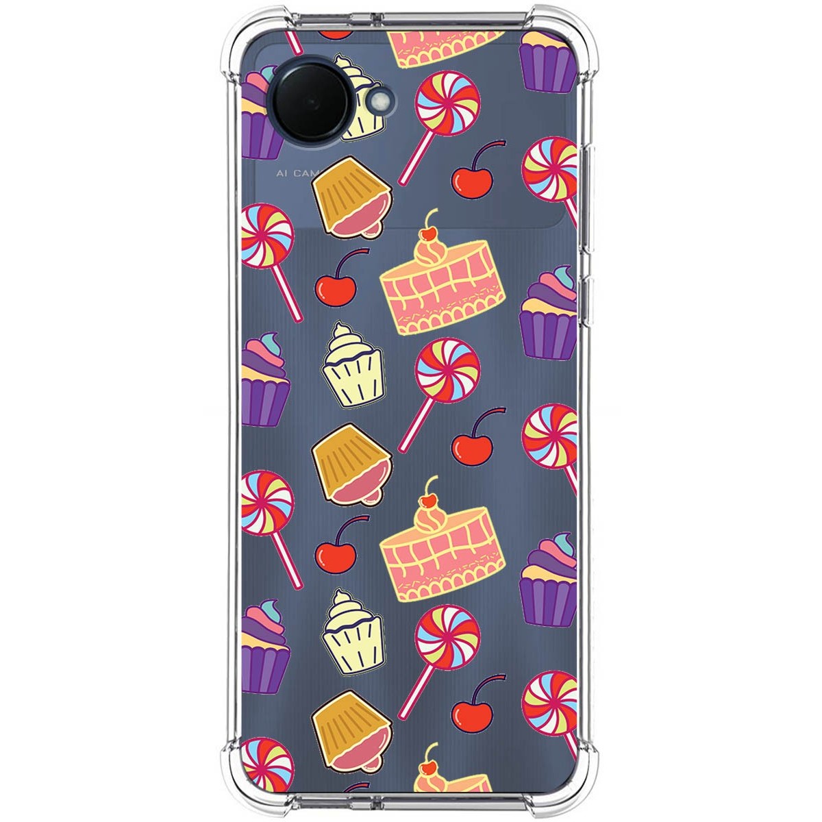 Funda Silicona Antigolpes para Realme Narzo 50i Prime diseño Dulces 01 Dibujos