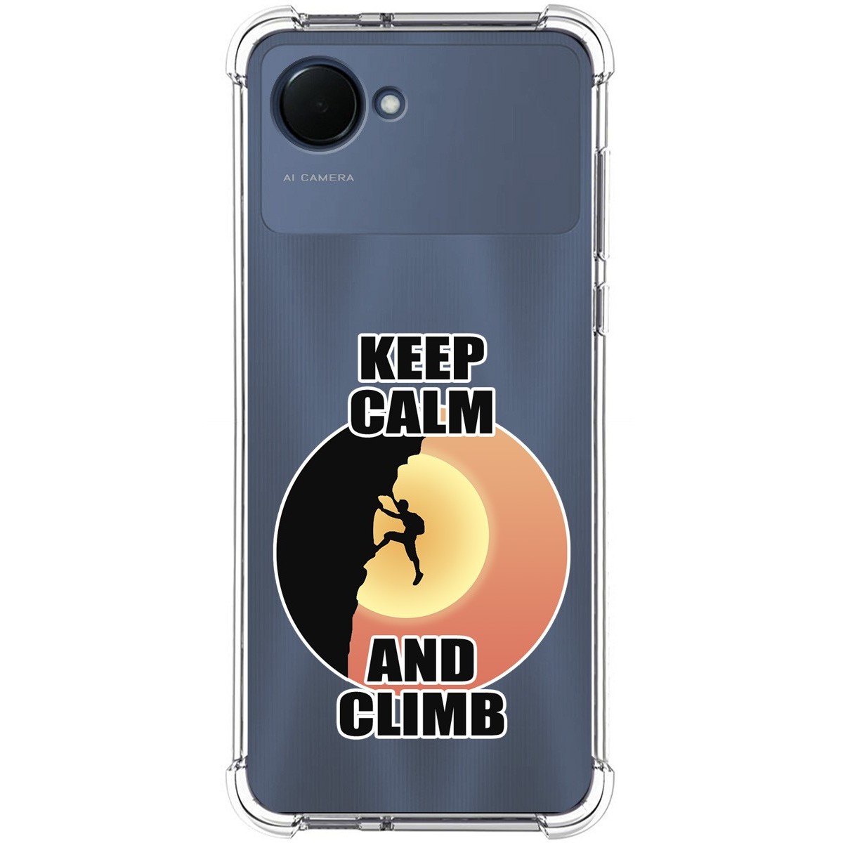 Funda Silicona Antigolpes para Realme Narzo 50i Prime diseño Hombre Escalada Dibujos