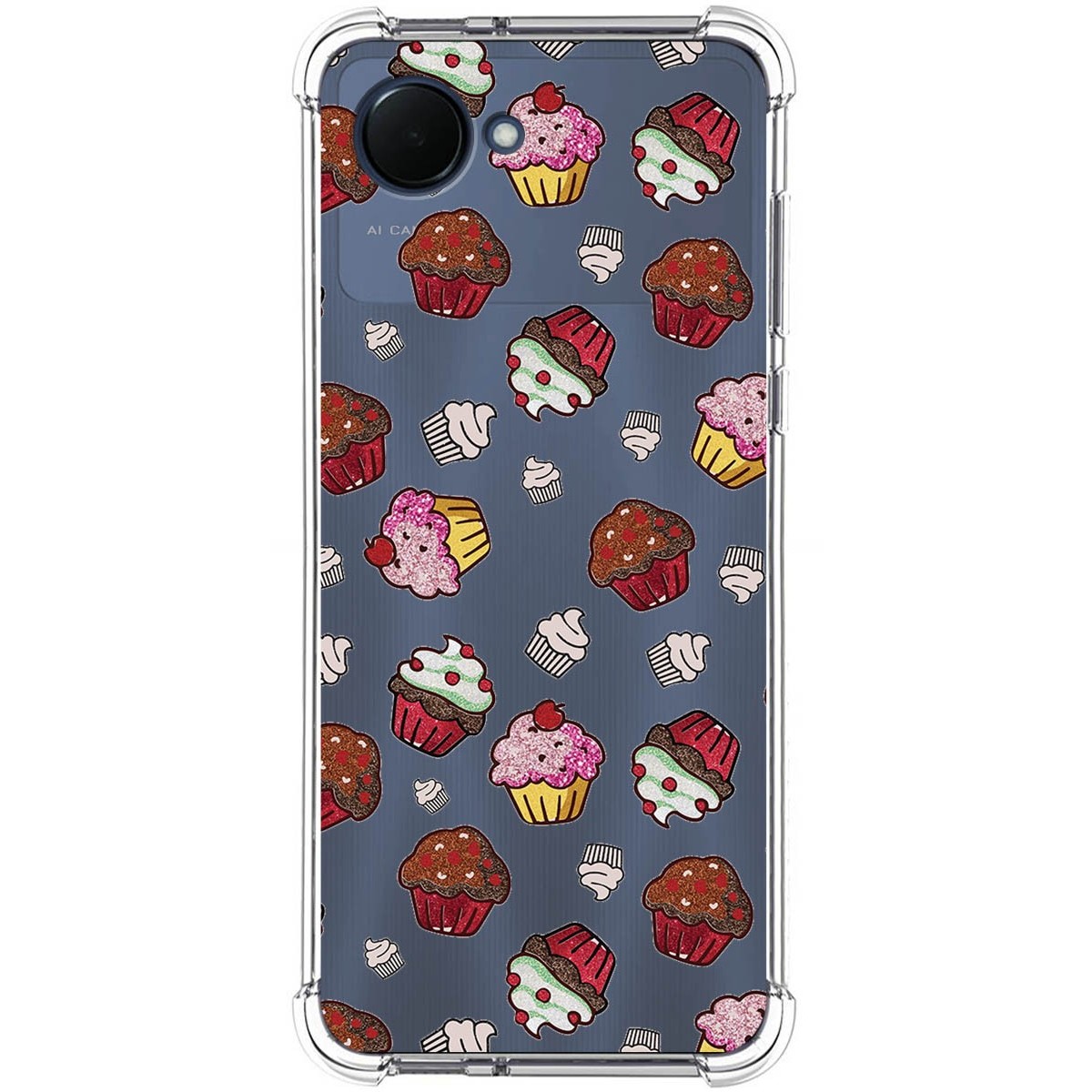 Funda Silicona Antigolpes para Realme Narzo 50i Prime diseño Muffins Dibujos