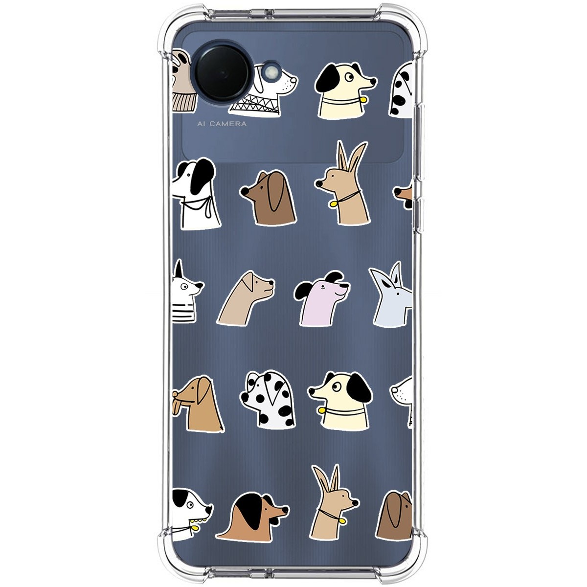 Funda Silicona Antigolpes para Realme Narzo 50i Prime diseño Perros Dibujos