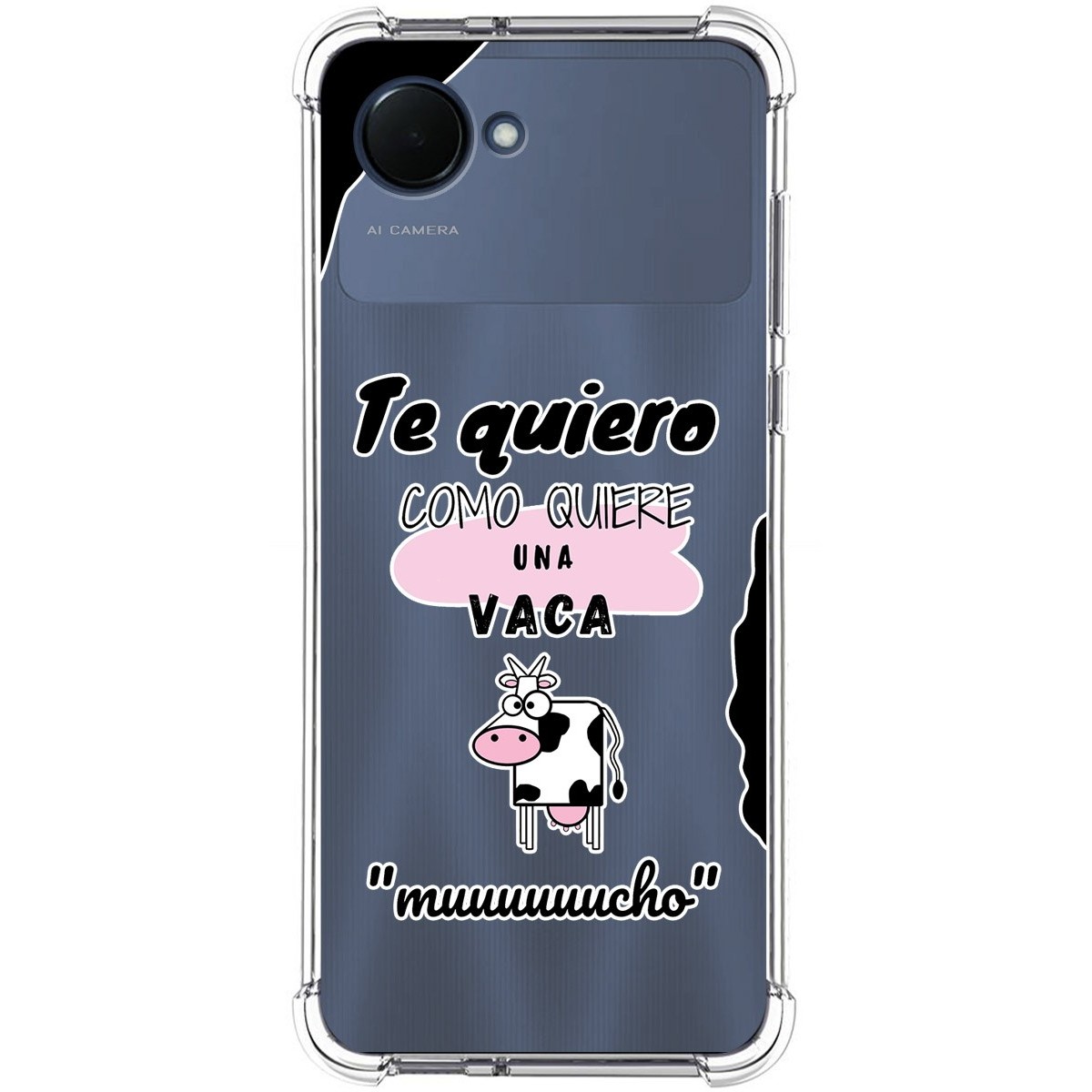 Funda Silicona Antigolpes para Realme Narzo 50i Prime diseño Vaca Dibujos