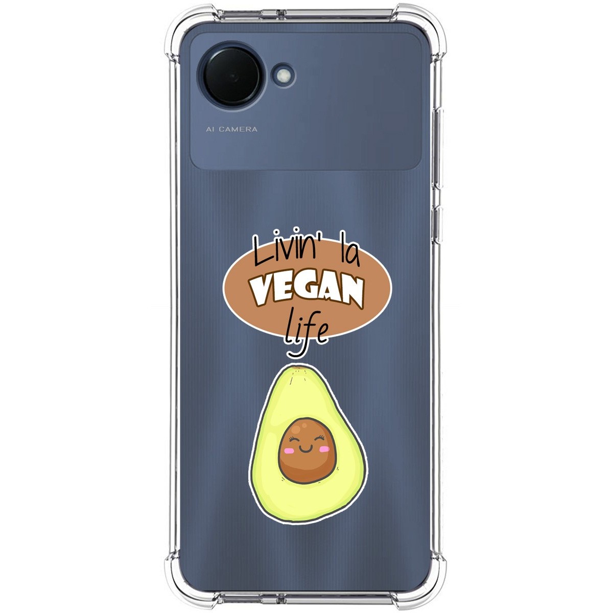 Funda Silicona Antigolpes para Realme Narzo 50i Prime diseño Vegan Life Dibujos