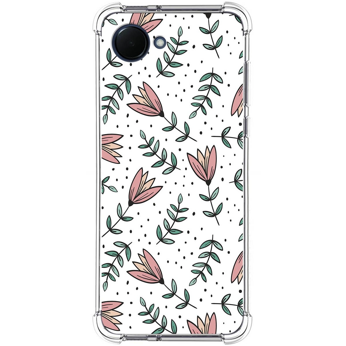 Funda Silicona Antigolpes para Realme Narzo 50i Prime diseño Flores 01 Dibujos